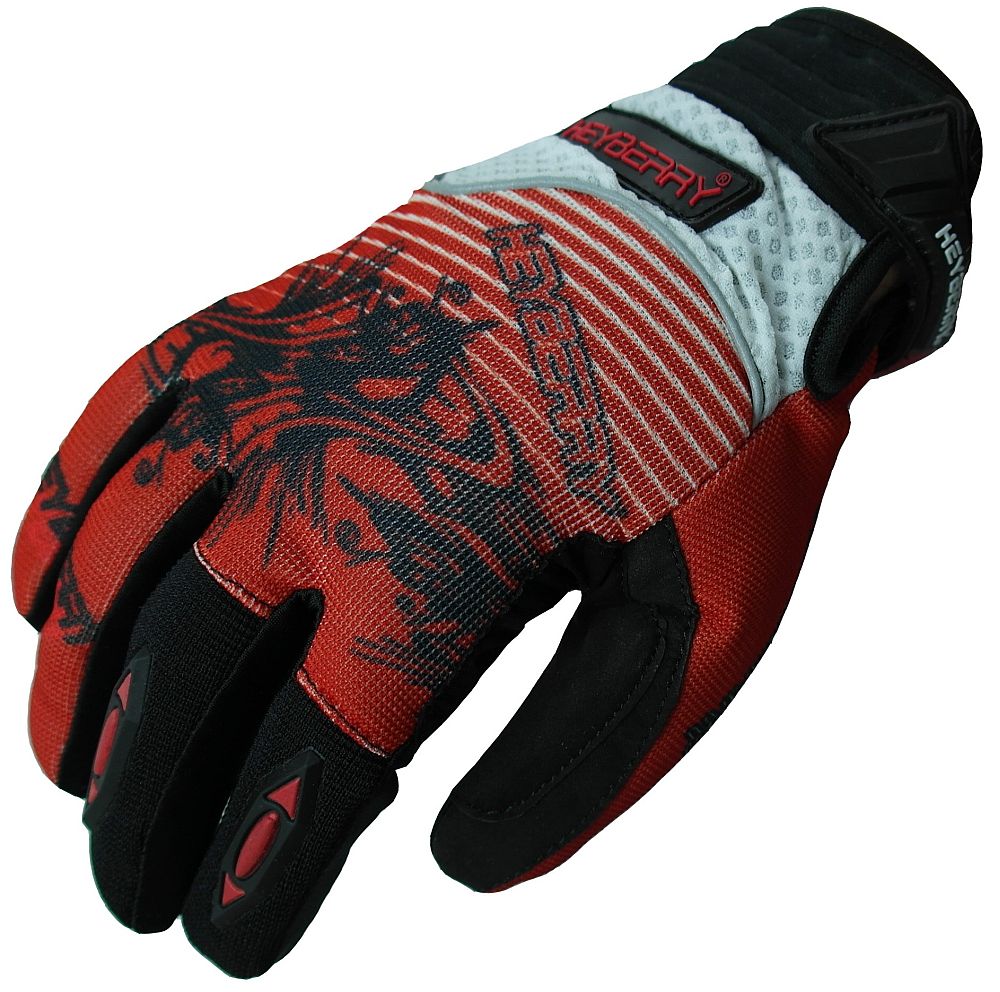 Heyberry Motocross Enduro MX Handschuhe schwarz rot weiß Gr. M - XXL