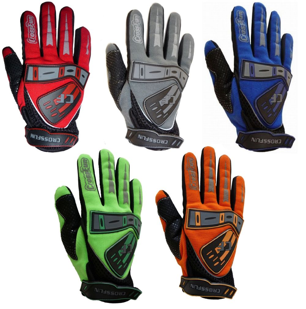 CrossFun Motocross Handschuhe orange blau grün rot grau Größe S M L XL XXL