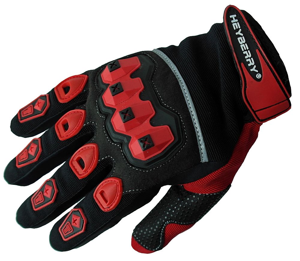 Heyberry Motocross Offroad MTB MX Handschuhe schwarz rot Gr. S - XXL