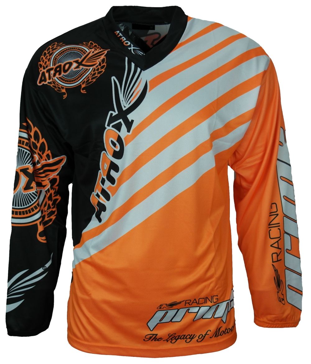 Heyberry MX-Cross Quad Motocross Shirt Jersey Trikot schwarz weiß orange M 